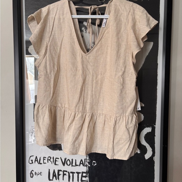 Dex Beige Linen Mix Blouse - Picture 2 of 5